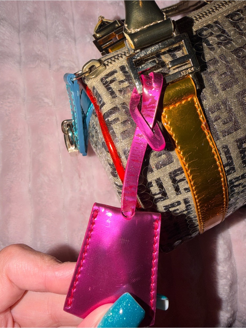 Zucchino Sequin-Embellished Bauletto Boston Bag - Picture 7 of 13